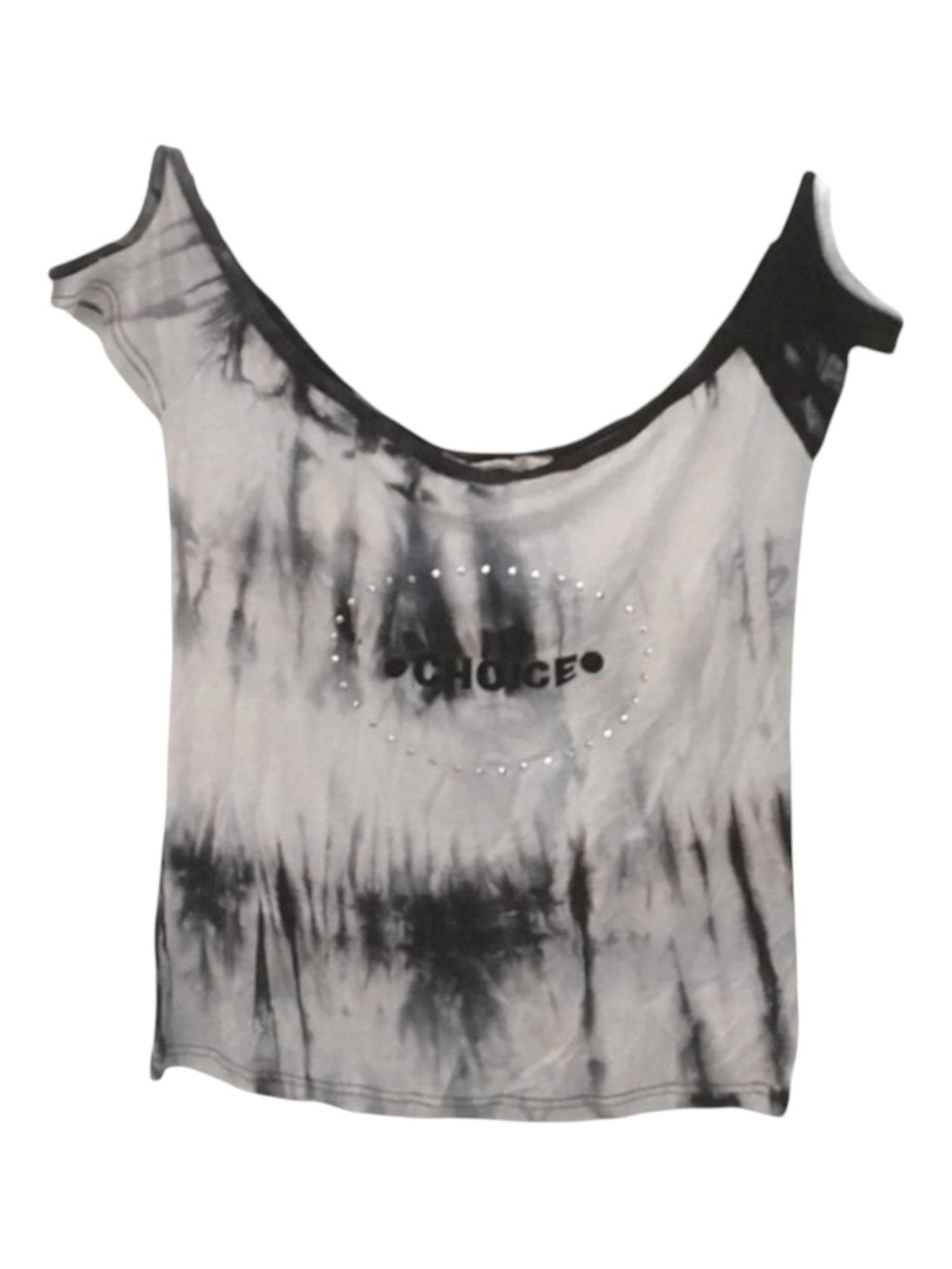 Yuka ★ Choice Cold Shoulder Top ★ Black Tie Dye ★ Medium ★ - Picture 3 of 15